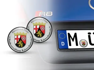 Aufkleber TÜV Stadtverwaltung Kaiserslautern Nummernschild plakette